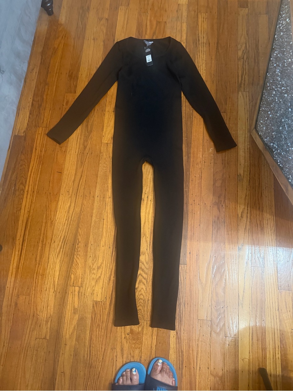 Fashion Nova Black Long-Sleeve Full-Length Jumpsuit